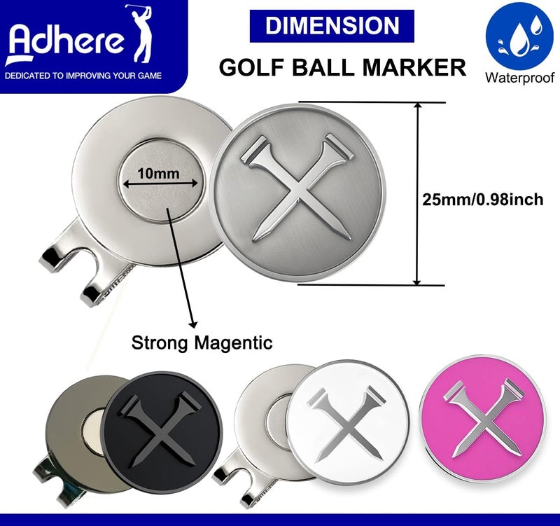 Adhere Golf Ball Markers Personlized Logo Enamel with A Strong Magnetic Hat Clips A Premium Golf Gifts for Golfer - Image 2